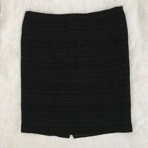 Josephine Chaus Black Eyelet Skirt Size 14